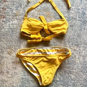 Tommy Hilfiger Reversible Yellow Polka Dot Bikini